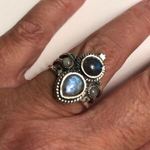 Labradorite Moonstone 925 Sterling Silver Ring